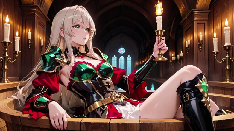 Tay Swift X: Forbidden Fantasy in Red &amp; Green Armor! Blonde Knight Lounges Seductively...