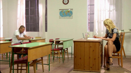 Erotic Planet X: Hot teacher masturbates and gets fucked in the classroom