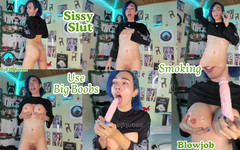 Sofi_elfqueen: Your Sissy Step-sis Using Fake Big Boobs While Suck You