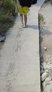 Wetting While Walking to the Beach Backstage