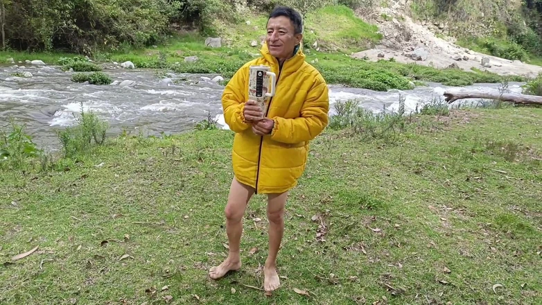 Lady: Fucking by the River Outdoors with My Busty Stepmother, They...