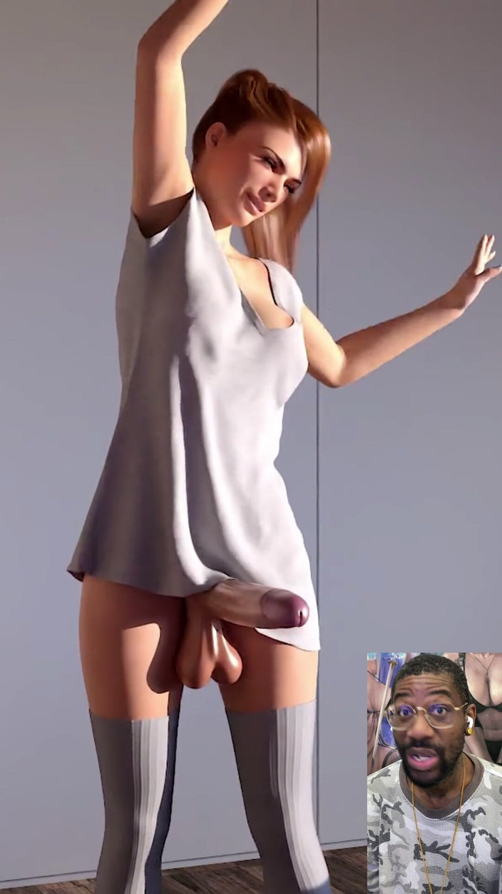 L6RD7BLU3 FUTA: Nettes transgender-rothaariges schätzchen wacht mit ihrem schwanz auf, harter arschfick