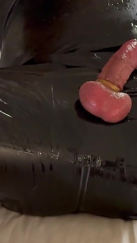 Huge Squirting and Sperm Shooting Wearing Rubber Gear