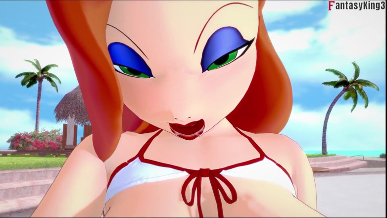 Fantasy king: Jessica rabbit trägt einen bikini, pOV-sex