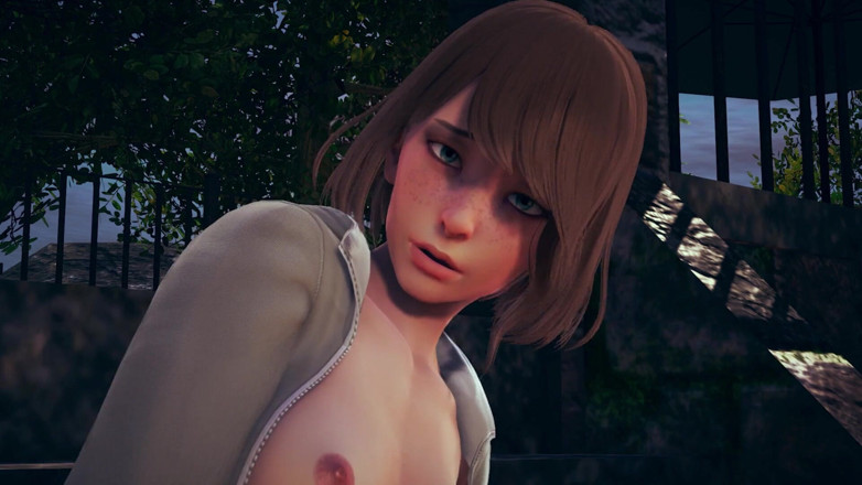 Waifu club 3D: Max masturbates her pussy in the back garden