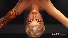 SciFi-X transgender: 超巨乳の若い金髪はサイバーdickgirlとセックスをしている肛門に抵抗できません