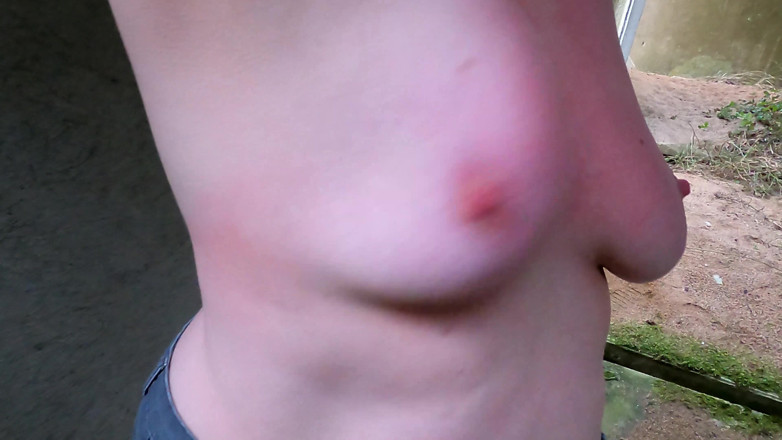 Bouncy Tits Action: Schiaffeggiando le sue tette nude nella melodia