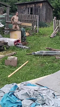 Naked in the Garden: Dirty Handjob in the Pool
