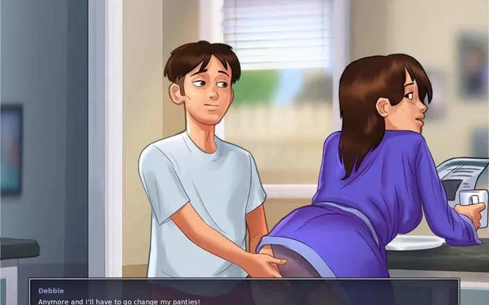 Dirty GamesXxX: Summertime saga: stepson fingers his stepmom's pussy in the kitchen...