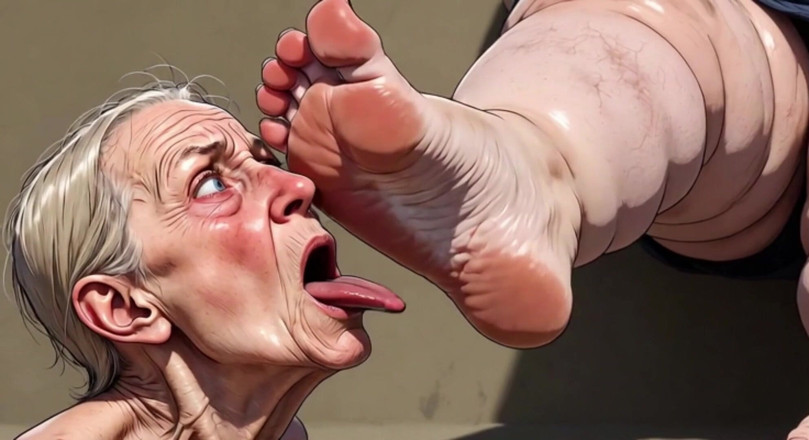 YOUR BEST FANTASY: Old Granny Sucking Fat BBW Feet - Extremely Horny Foot Worship