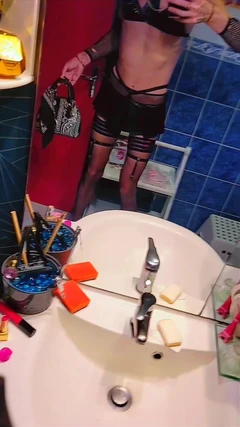 Show off a Beautiful Little Brothel Whore in Mini-skirt, Latex & Nylon Stockings, Black Stiletto Heels. Vanessabitchx the Slut O