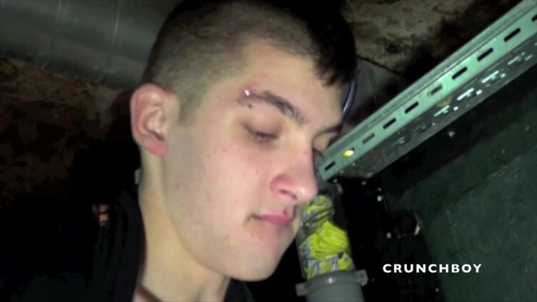 Crunch Boy: Alexi fucked by slut Latino in sling