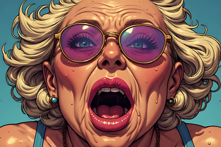 AI Porn: Mature Orgasm Face Art