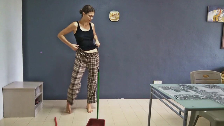 TheoryOfSex: Pants fall down doing chores in dance - Julia V Earth