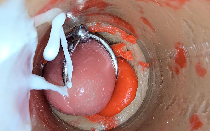 Creme sperm: 보지에 카메라 클로즈업: 보지에 두 번 사정! 여자 신음과 함께 4K 최고의 질싸!