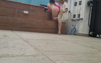 Wife Cheating on Husband with Pool Man