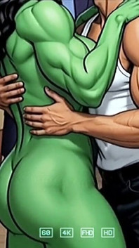 Naked Witch with Big Green Ass at Halloween Party Seduces Men for Sex