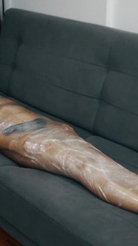 Mummification with Plastic Wrap, Tickling, Pain and Continuous Orgasms