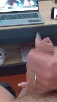 MILF Gives a Handjob and Gets Covered in Cum
