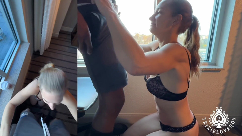 TrixieLove: Petite MILF sneaks away para bbc creampie