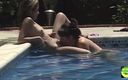 Naughty Asian Women: A Couple of Horny Asian Lesbian Brunettes Lick Each Other...