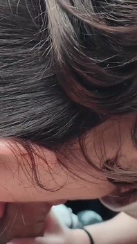 Car POV Blowjow Cum in Throat Rainy Day