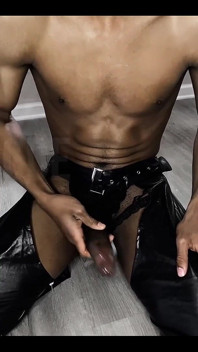 Stroking This Thick Black Cock in Full Scream Cosplay