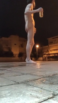 Playing Naked with Piss Until Cum