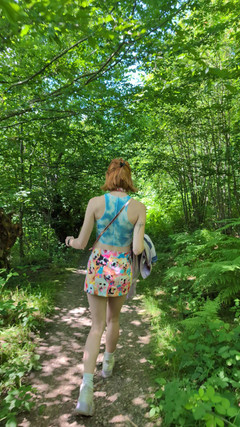Pixie Pink: Outdoors Red Bull in My Pussy! Stretching and Walking