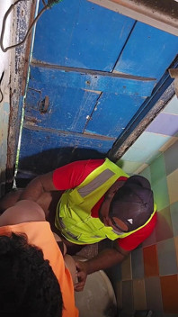 Two Construction Workers Making Out in the Company Bathroom.