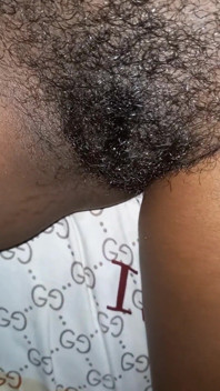Slowly Rubbing My Hairy Pierced Pussy Close up