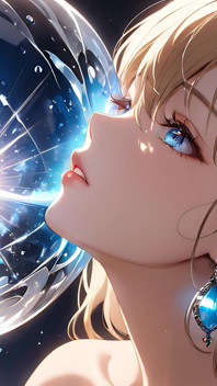Whispers of Magic - fille d’intelligence artificielle et orb rougeoyant