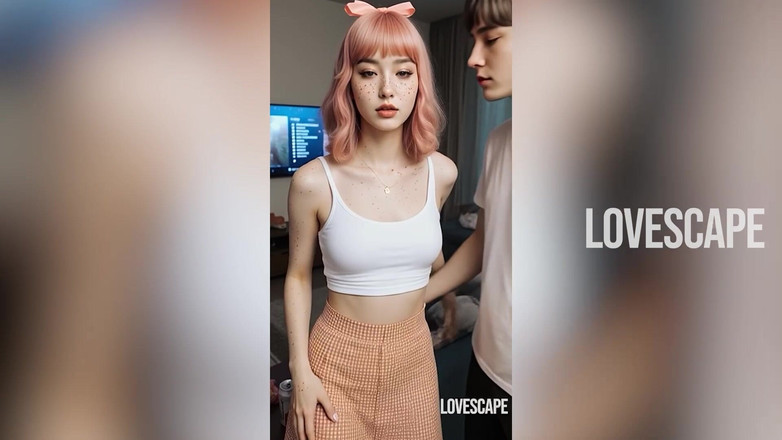 Lovescape: Różowowłosa piękność bierze dwa duże w dzikim trójkącie