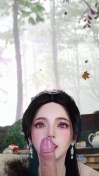 3D fofa asiática cosplay bebê tem boquete com pau grande