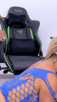 Gamerboy Cums While Having a Threesome with Two Blonde Pornstars Who Come Out of His Game - Carla Boom
