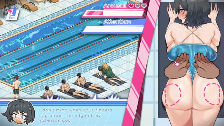 NSFWOtaku: Hentai Game - Aoi Standing Dog Style Sex Gallery Scene - Lifeguard...