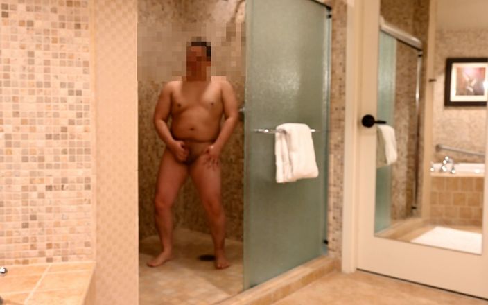 Azn Dad Man: Homem asiático toma banho completo, masturbação e porra