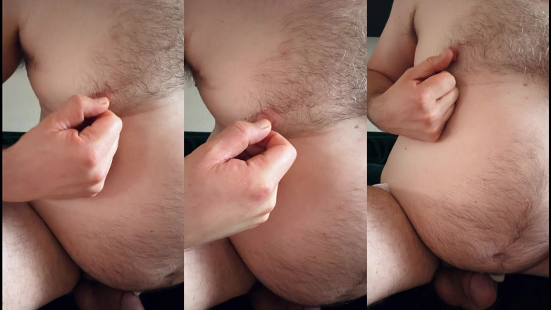 Beardedcummer: Tvrdá hra s mými chlupatými bradavkami