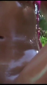 A couple of young lovers of sex and transgression have sex by the pool