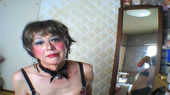 The Cross-dresser Puts a Glass Ball in Her Anus and Writhes