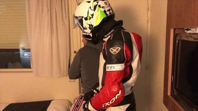 HUMLIATION AND SPANKING PORN: Humiliation at the hotel with fetish outfits biker