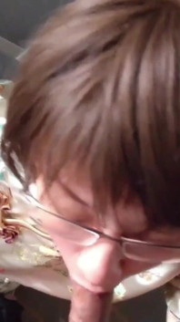 Perverted Mature Woman Gives a Deep Blowjob