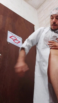 Nurse Takes off Condom While Having Sex with Asian Doctor in Hospital Bathroom