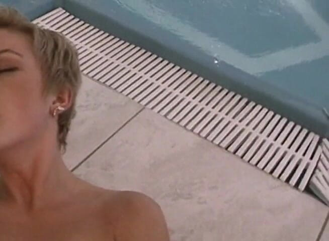 European Classics: Blonde chick loves masturbating near the swimming pool