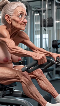 Spor salonundaki yaşlı bayanlar