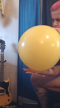 Lesbians Blow up Huge Yellow Balloon Superbowl Party