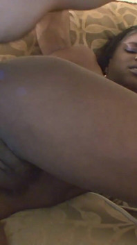 Black woman with natural tits gets her pussy licked and railed by white cock