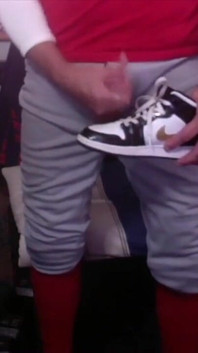 Horny After Baseball Practice Jockdad87 Busts a Nut on a Jordan Shoe