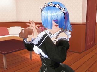 H3DC: HENTAI 3D. Rem sục con cu của bạn cho đến khi bạn...