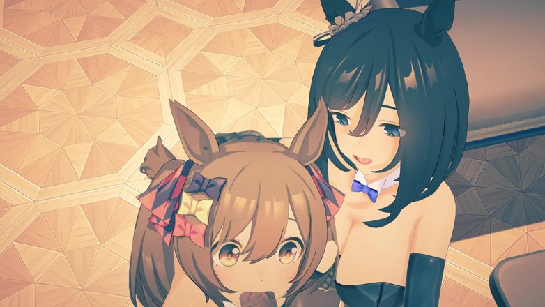NSFWOtaku: Uma Musume - Eishin Flash a Smart Falcon Bunnysuits Sex - 3D Hentai...